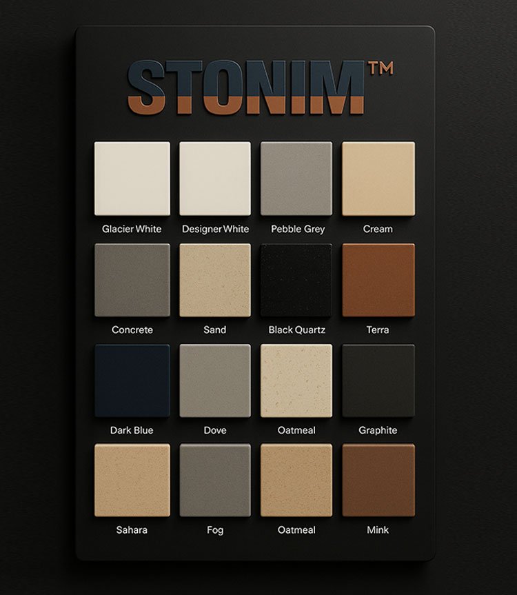 Stonim solid surface fabrication workshop and skilled technicians at work